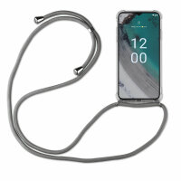 Handykette für Nokia C32 Handyhülle mit Band Umhängehülle mit Band Hülle Cover  Grau