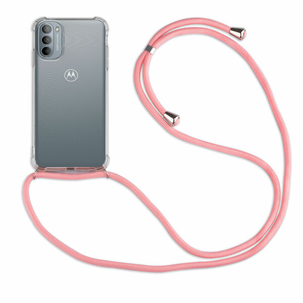 Handykette für Motorola Moto G31 / G41 Handyhülle mit Band Hülle mit Kordel  Rosa