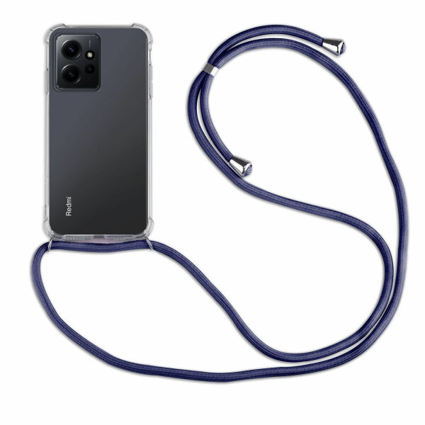 Handykette für Xiaomi Redmi Note 12 4G Handyhülle mit Band Hülle mit Kordel TPU Blau