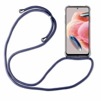Handykette für Xiaomi Redmi Note 12 4G Handyhülle mit Band Hülle mit Kordel TPU Blau