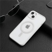 Bumper MagSafe mit integrierter Magnet für iPhone 14 Pro Plus Max Hülle TPU iPhone 14 Weiss