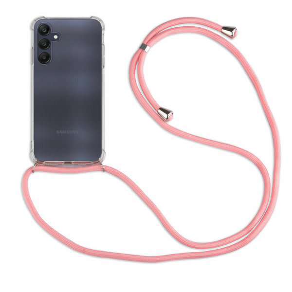 Handykette für Samsung Galaxy A25 Handyhülle mit Band Case Hülle mit Kordel Hand Rosa