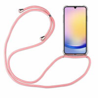 Handykette für Samsung Galaxy A25 Handyhülle mit Band Case Hülle mit Kordel Hand Rosa