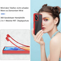 360°Grad Hülle Xiaomi Redmi Note 12 Pro /Poco X5 Pro Handyhülle mit Displayschut Rot