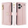 Handykette Xiaomi Hülle mit Band Handyhülle Kartenfächer PU Leder Umhängetasche Redmi Note 13 Pro+ 5G Rosa