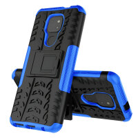 Handy Tasche Lenovo Motorola Panzer Hülle Hybrid Case Cover Schutzhülle Bumper Motorola Moto G9 Play Blau