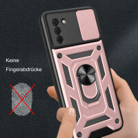 Outdoor Panzer Hülle Nokia G22 Handyhülle mit Slide Kameraschutz Ringhalter Rosegold