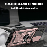 Outdoor Panzer Hülle Nokia G22 Handyhülle mit Slide Kameraschutz Ringhalter Rosegold
