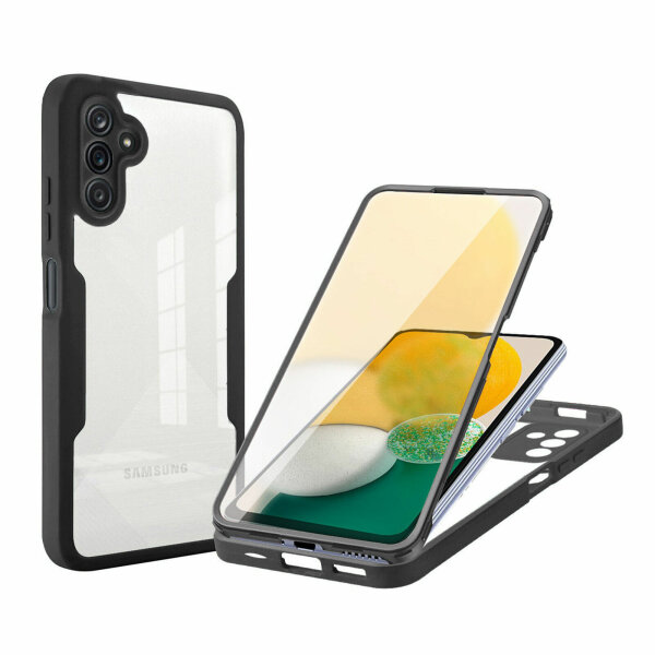360° Grad Hülle für Samsung Galaxy A13 5G /A04/A04s Handyhülle mit Displayschutz Schwarz