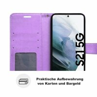 Hülle für Samsung Galaxy S21 5G Handy Tasche Handyhülle Case Schutz Schale Etui Mandala Lila