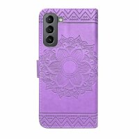 Hülle für Samsung Galaxy S21 5G Handy Tasche Handyhülle Case Schutz Schale Etui Mandala Lila