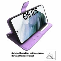 Hülle für Samsung Galaxy S21 5G Handy Tasche Handyhülle Case Schutz Schale Etui Mandala Lila