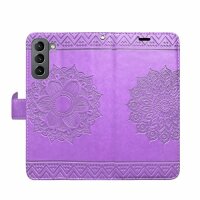 Hülle für Samsung Galaxy S21 5G Handy Tasche Handyhülle Case Schutz Schale Etui Mandala Lila