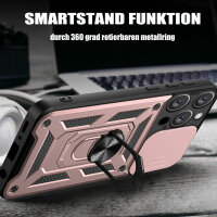 Panzer Hülle iPhone 15 /Pro /Pro Max/Plus Handyhülle mit Kameraschutz Ringhalter Rosegold iPhone 15 Plus