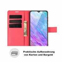 Handyhülle für ZTE Blade A5 2020 – Klapphülle PU-Leder Rot