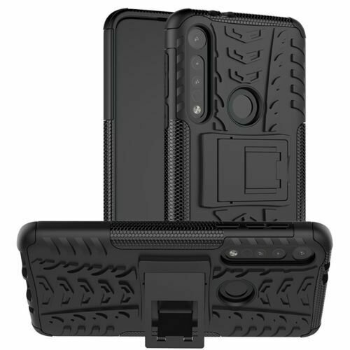 Handy Tasche Lenovo Motorola Panzer Hülle Hybrid Case Cover Schutzhülle Bumper Motorola Moto G8 Play Schwarz