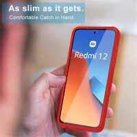 360° Grad Hülle Xiaomi Redmi 12 4G Rundum vollschutz Integriertem Displayschutz Rot
