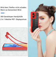 360° Grad Hülle Xiaomi Redmi 12 4G Rundum vollschutz Integriertem Displayschutz Rot