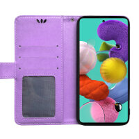 Handy Tasche für Samsung Galaxy A51 SM-A515 Hülle Case Buchhülle Klapphülle TPU Mandala Lila