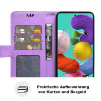 Handy Tasche für Samsung Galaxy A51 SM-A515 Hülle Case Buchhülle Klapphülle TPU Mandala Lila