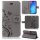 Huawei Handy Tasche Handyhülle Schutz Hülle Blumen Flip Cover Buch Case Etui Huawei P30 Grau