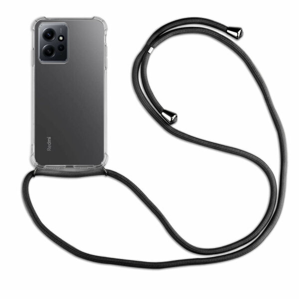 Handykette für Xiaomi Redmi Note 12 5G / Poco X5 5G Handyhülle mit Band Hülle Schwarz
