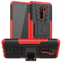 Schutz Hülle Xiaomi Handy Tasche Case Cover Silikon Schale Outdoor Handyhülle BF Xiaomi Redmi 9 Rot