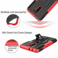 Schutz Hülle Xiaomi Handy Tasche Case Cover Silikon Schale Outdoor Handyhülle BF Xiaomi Redmi 9 Rot