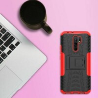 Schutz Hülle Xiaomi Handy Tasche Case Cover Silikon Schale Outdoor Handyhülle BF Xiaomi Redmi 9 Rot