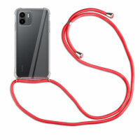 Handykette für Xiaomi Redmi A2 Handyhülle mit Band Hülle mit Kordel Handy Tasche Rot