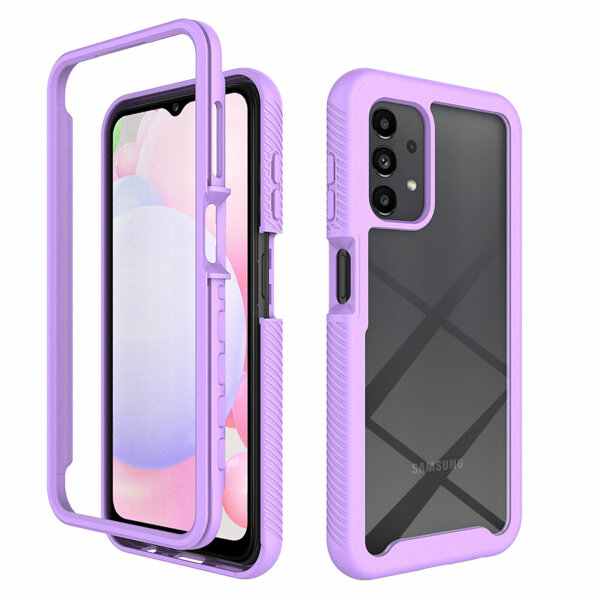 Hülle für Samsung Galaxy A13 4G Handyhülle Schutzhülle Silikon Case Cover Bumper Lila