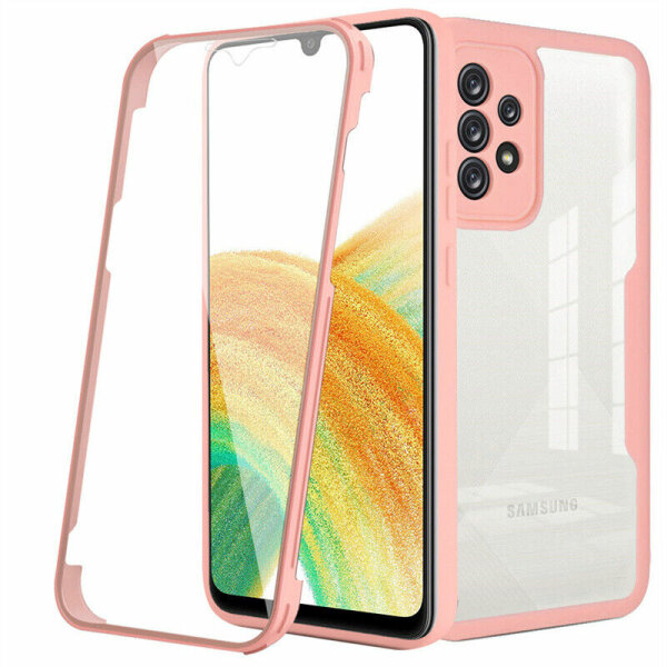 360° Grad Hülle für Samsung Galaxy A33 5G vollschutz Integriertem Displayschutz Rosa
