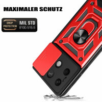 Outdoor Panzer Hülle Xiaomi Redmi Note 13 5G Handyhülle Kameraschutz Ringhalter  Rot