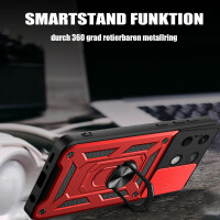 Outdoor Panzer Hülle Xiaomi Redmi Note 13 5G Handyhülle Kameraschutz Ringhalter  Rot