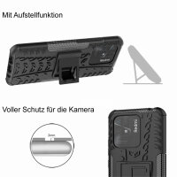 Xiaomi Redmi 10C, Schutz Hülle Handy Tasche Outdoor Case Back Cover TPU Bumper Schwarz