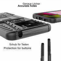 Xiaomi Redmi 10C, Schutz Hülle Handy Tasche Outdoor Case Back Cover TPU Bumper Schwarz