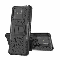 Xiaomi Redmi 10C, Schutz Hülle Handy Tasche Outdoor Case Back Cover TPU Bumper Schwarz