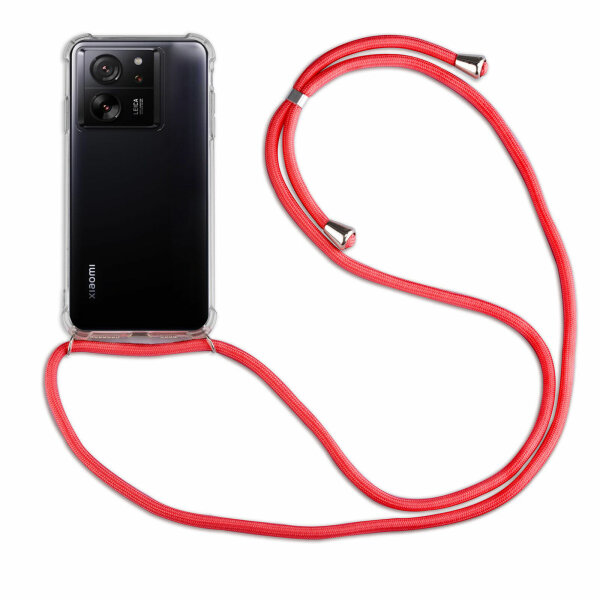 Handykette für Xiaomi 13T / 13T Pro Handyhülle mit Band Hülle mit Kordel Kette Rot
