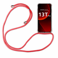 Handykette für Xiaomi 13T / 13T Pro Handyhülle mit Band Hülle mit Kordel Kette Rot