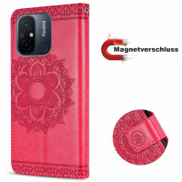 Hülle für Xiaomi Redmi 12C Handyhülle Handy Tasche Klapphülle Wallet Case Etui Rot