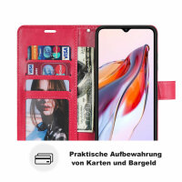 Hülle für Xiaomi Redmi 12C Handyhülle Handy Tasche Klapphülle Wallet Case Etui Rot