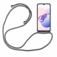 Handykette Xiaomi Redmi 13C / Poco C65 Handyhülle mit Band Hülle mit Kordel Grau