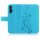 Huawei Handy Tasche Handyhülle Schutz Hülle Blumen Flip Cover Buch Case Etui Huawei Nova 5T Blau