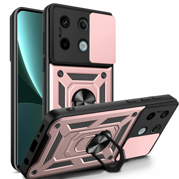 Outdoor Panzer Hülle Xiaomi Redmi Note 13 Pro 5G Handyhülle Kameraschutz Rosegold