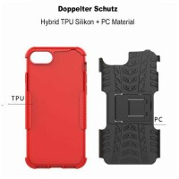 Handy Tasche für Apple iPhone Panzer Cover Case Schutz Hülle Etui Schale Bumper Apple iPhone SE 2020 Rot