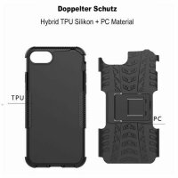 Handy Tasche für Apple iPhone Panzer Cover Case Schutz Hülle Etui Schale Bumper Apple iPhone SE 2020 Rot