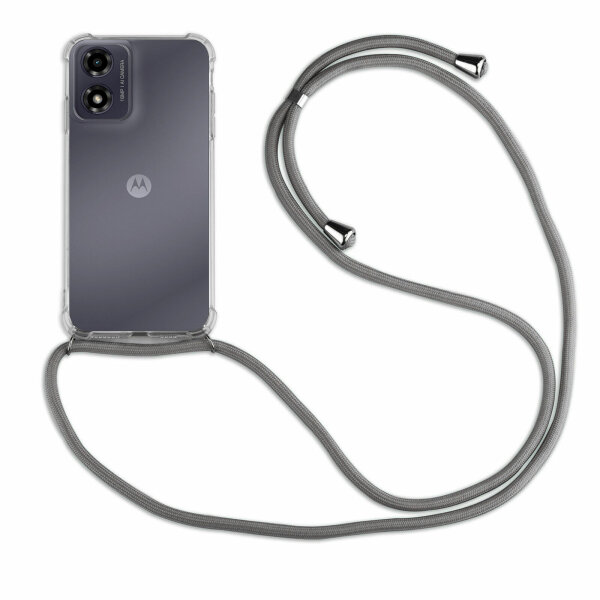 Handykette für Motorola Moto G04 / Moto G04s / Moto E14 Hülle Handyhülle Kordel Grau