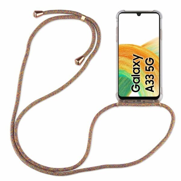 Handykette für Samsung Galaxy A33 Handyhülle mit Band Schutz Hülle Handy Tasche in Rainbow