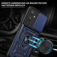 Outdoor Panzer Hülle für Samsung Galaxy A54 5G mit Kameraschutz Ringhalter  Blau