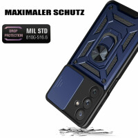Outdoor Panzer Hülle für Samsung Galaxy A54 5G mit Kameraschutz Ringhalter  Blau